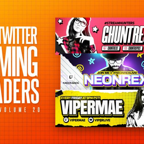 Gaming Twitter Headers Pack 20 cover image.