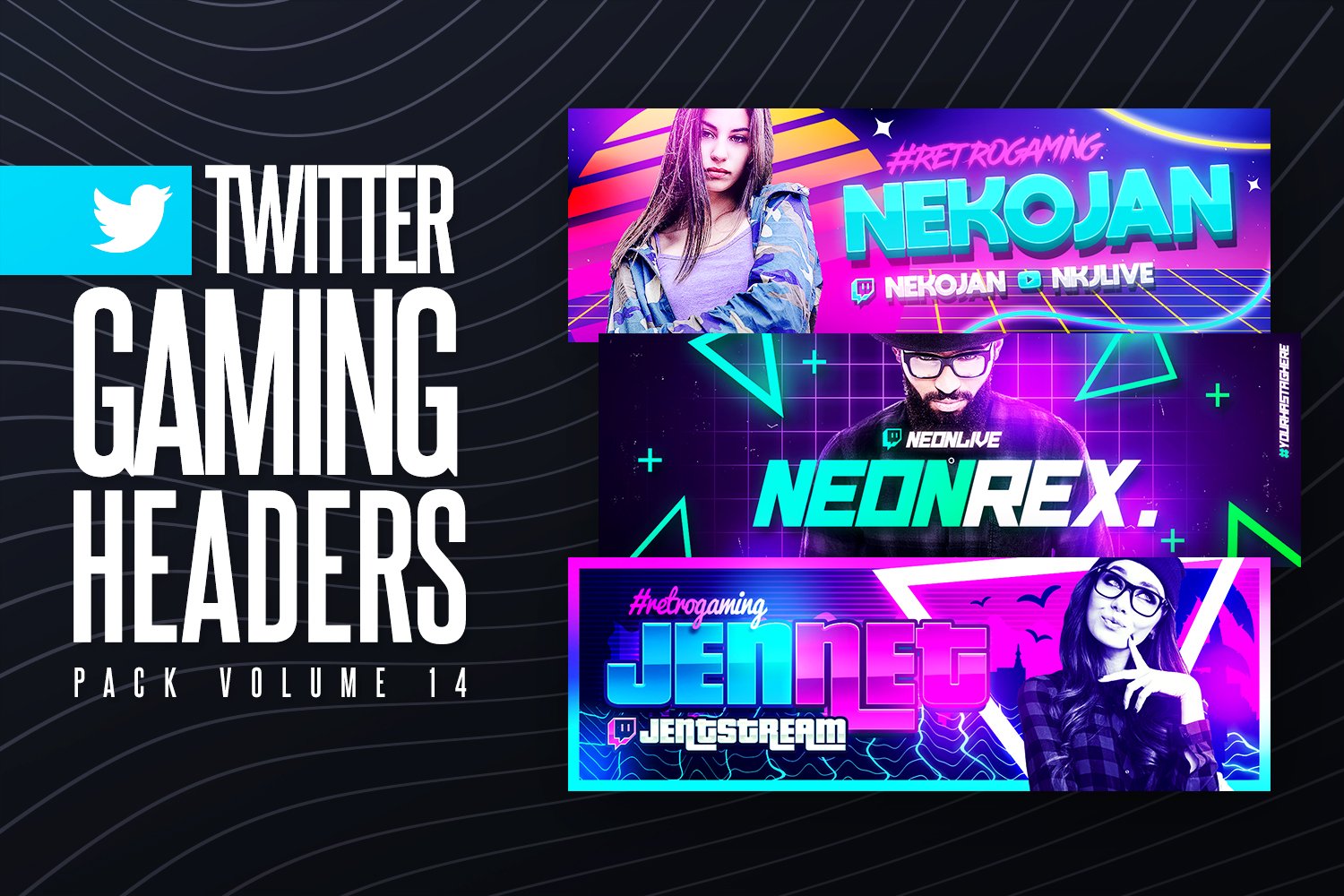 Gaming Twitter Headers Pack 14 cover image.