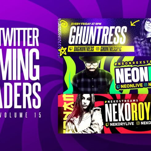 Gaming Twitter Headers Pack 15 cover image.