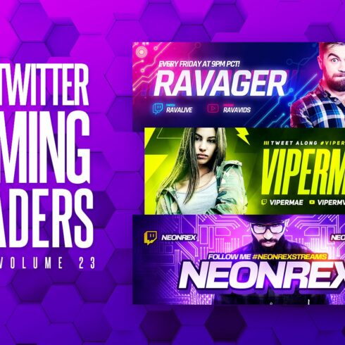 Gaming Twitter Headers Pack 23 cover image.