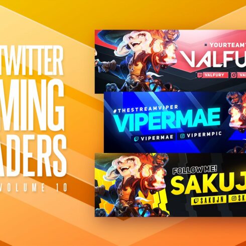 Gaming Twitter Headers Pack 10 cover image.