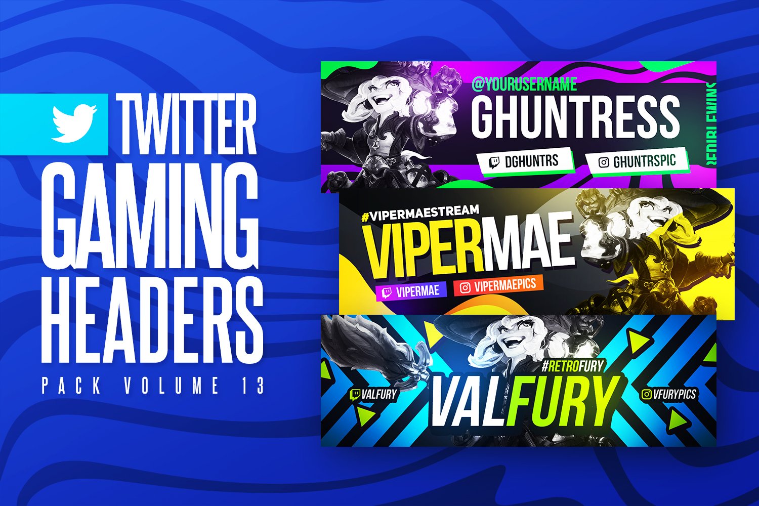 Gaming Twitter Headers Pack 13 cover image.