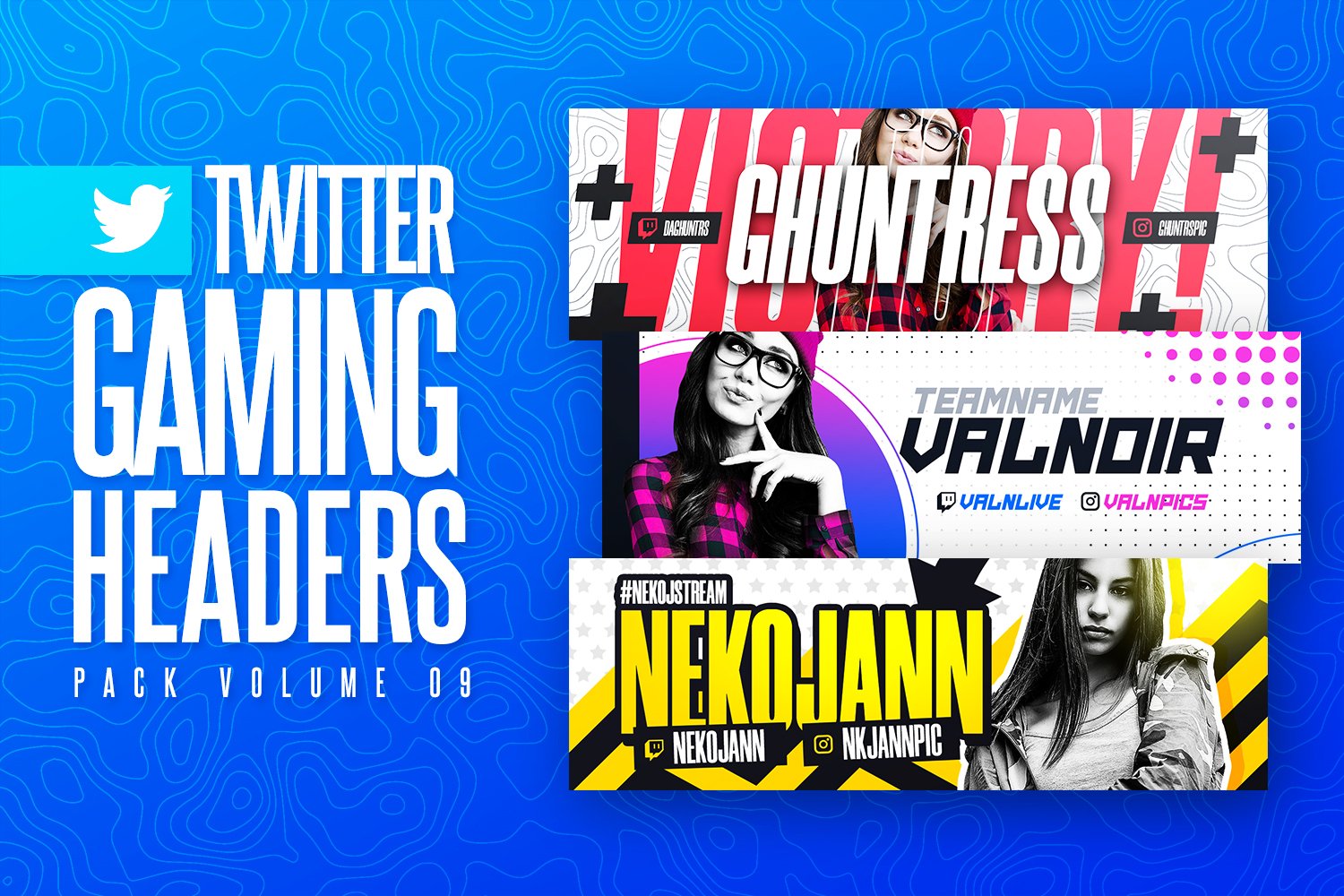 Gaming Twitter Headers Pack 09 cover image.