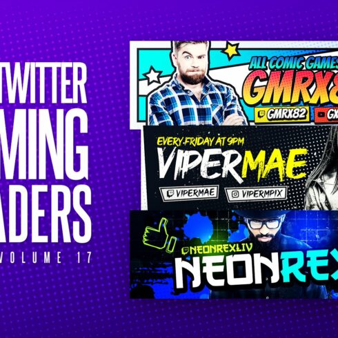 Gaming Twitter Headers Pack 17 cover image.