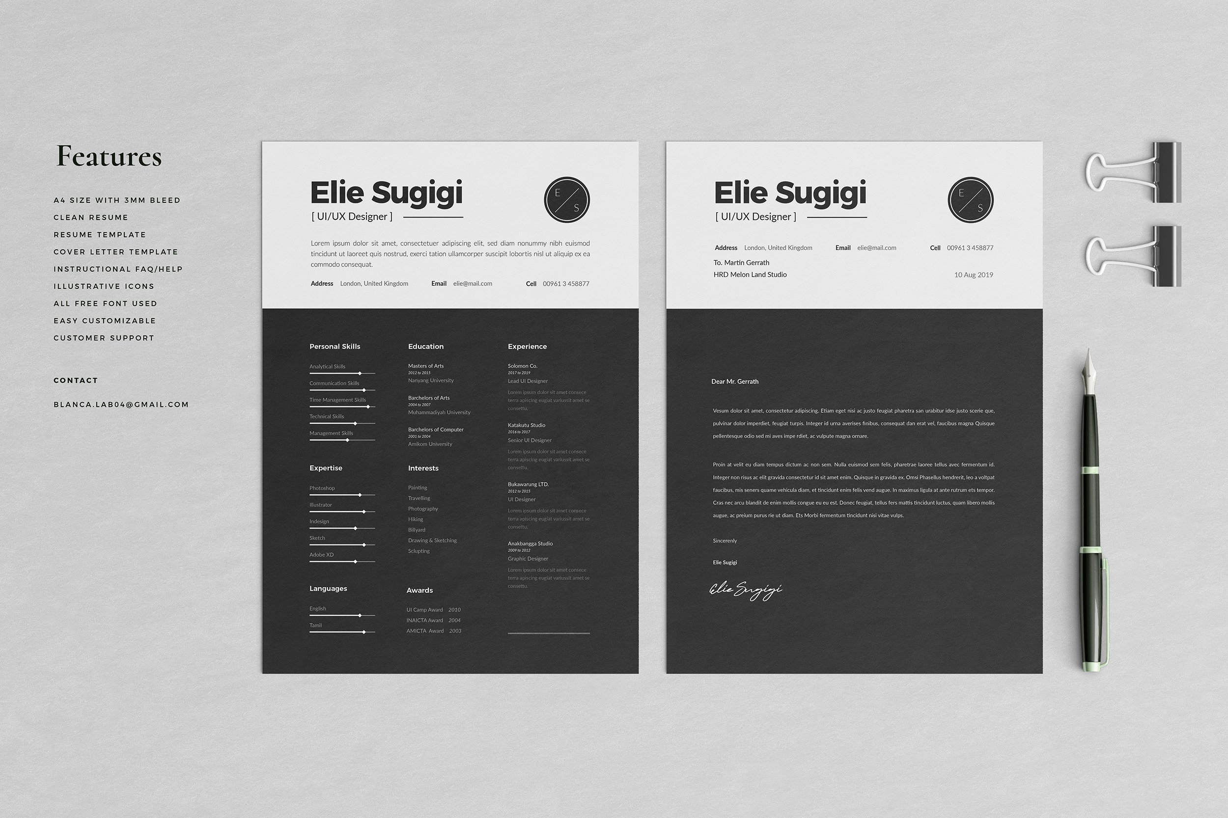 Resume Template 3 Pages | Sugigi preview image.