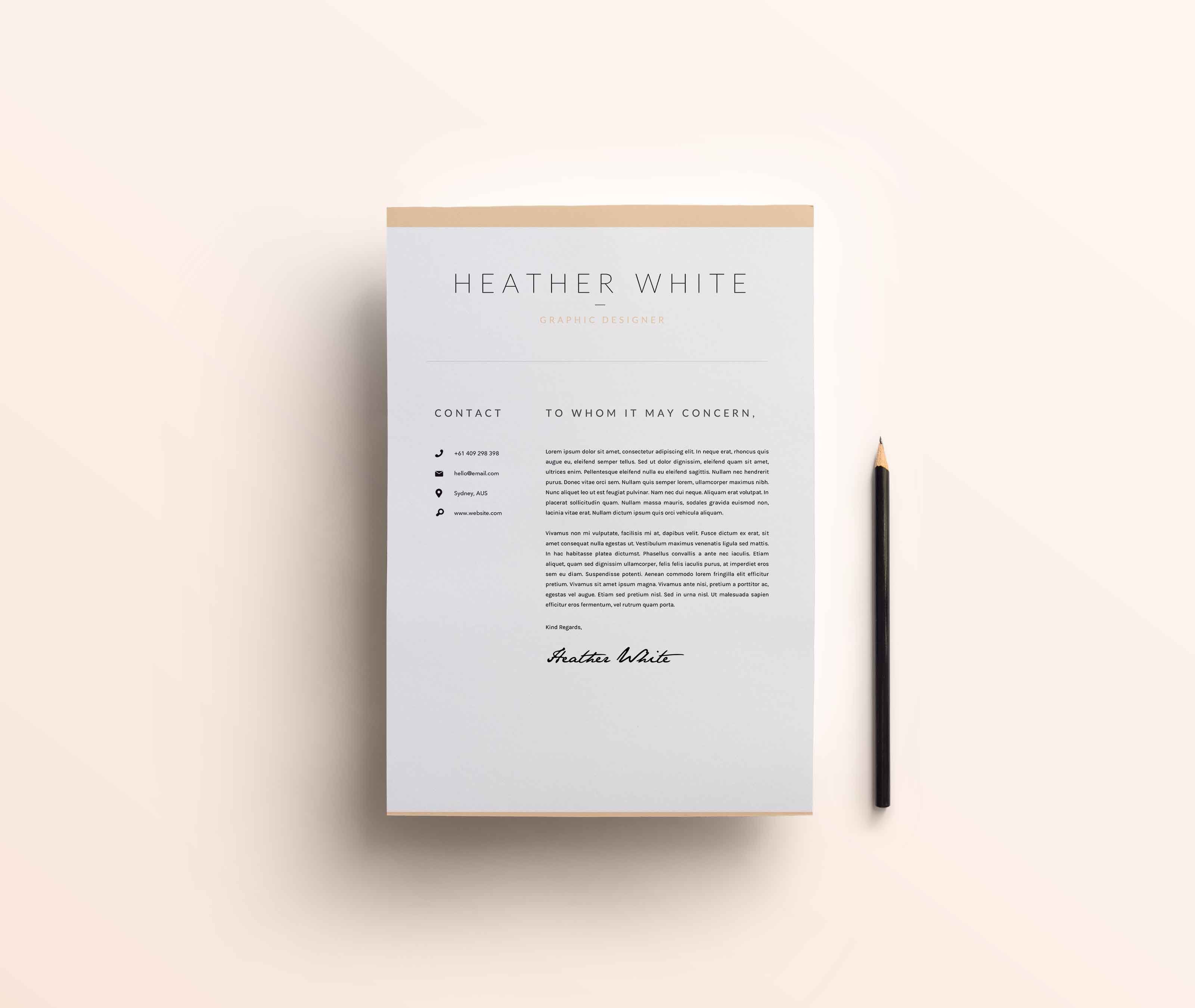 3 Page Resume Template | INDD + DOCX preview image.