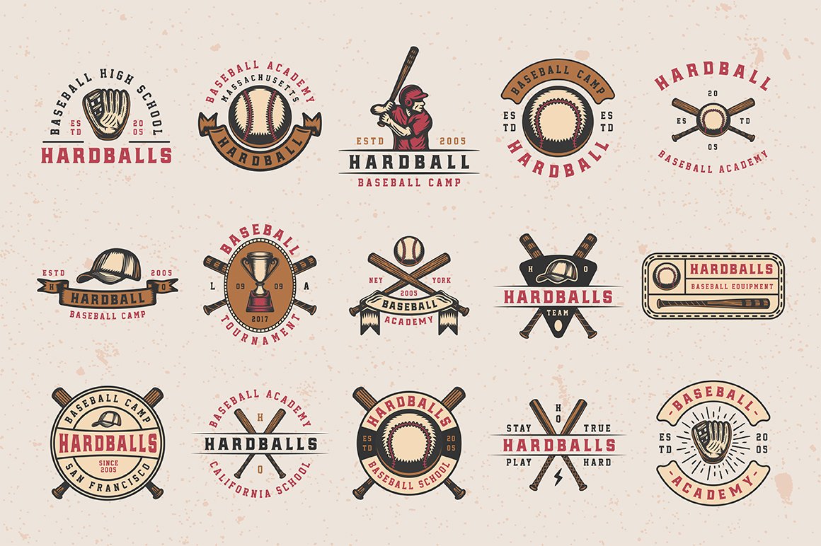 Baseball team logo in two colors - MasterBundles