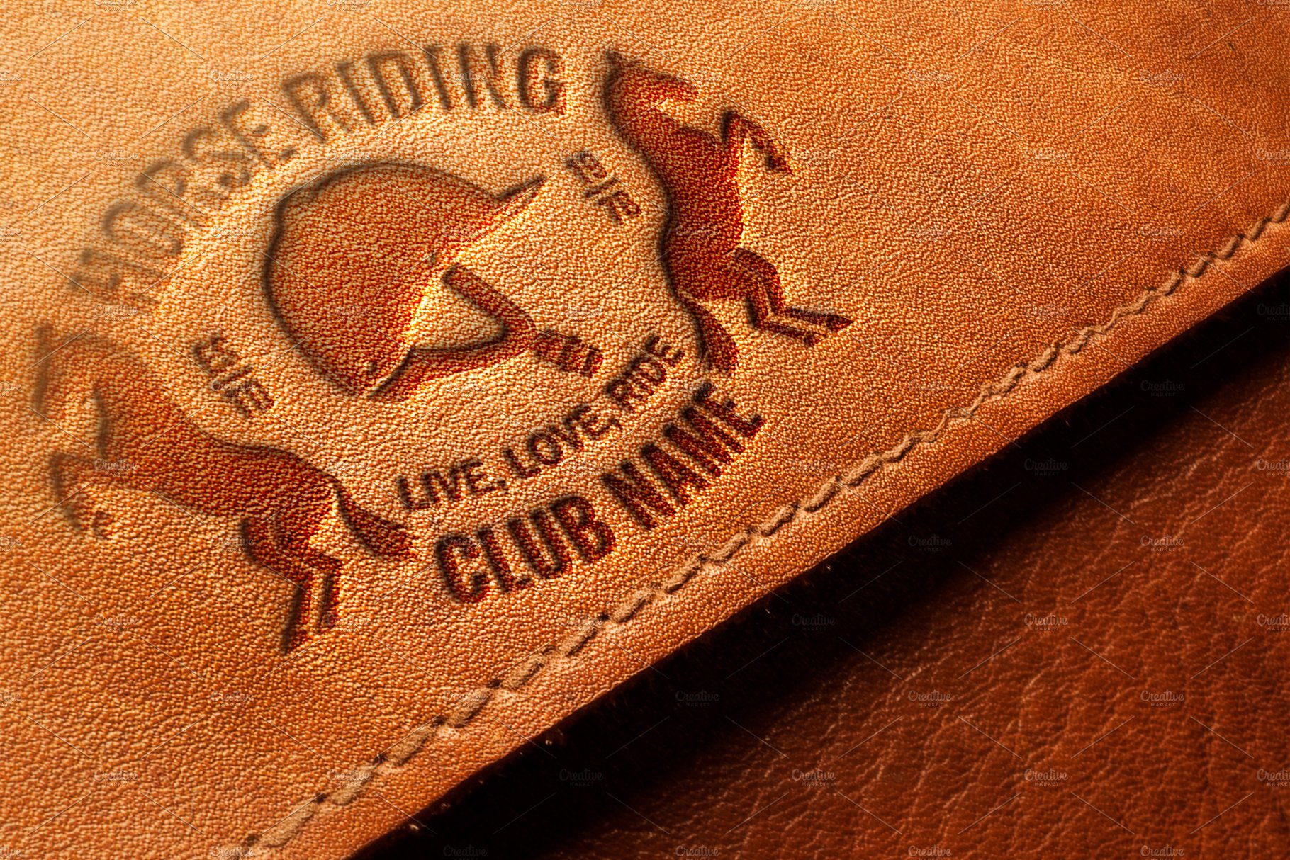 embossed leather logo mockup psd 1
