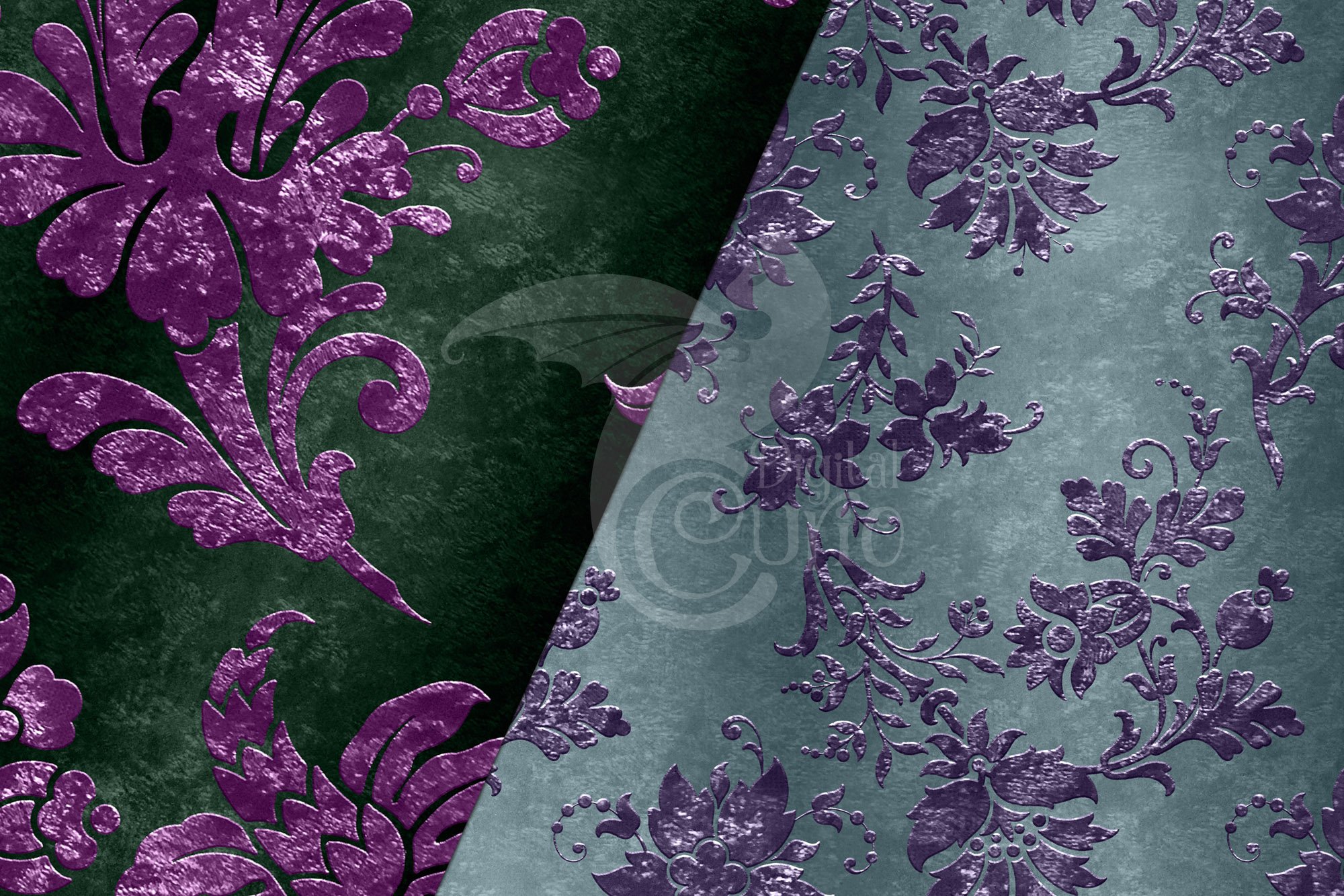 Embossed Purple Velvet Digital Paper preview image.