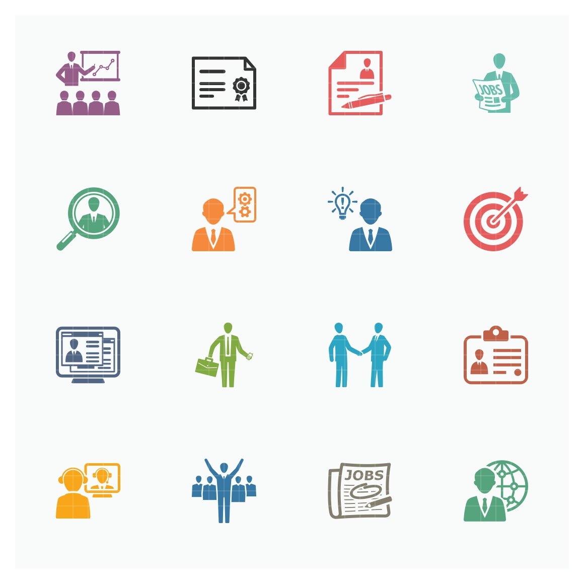 Colored Employment & Business Icons preview image.