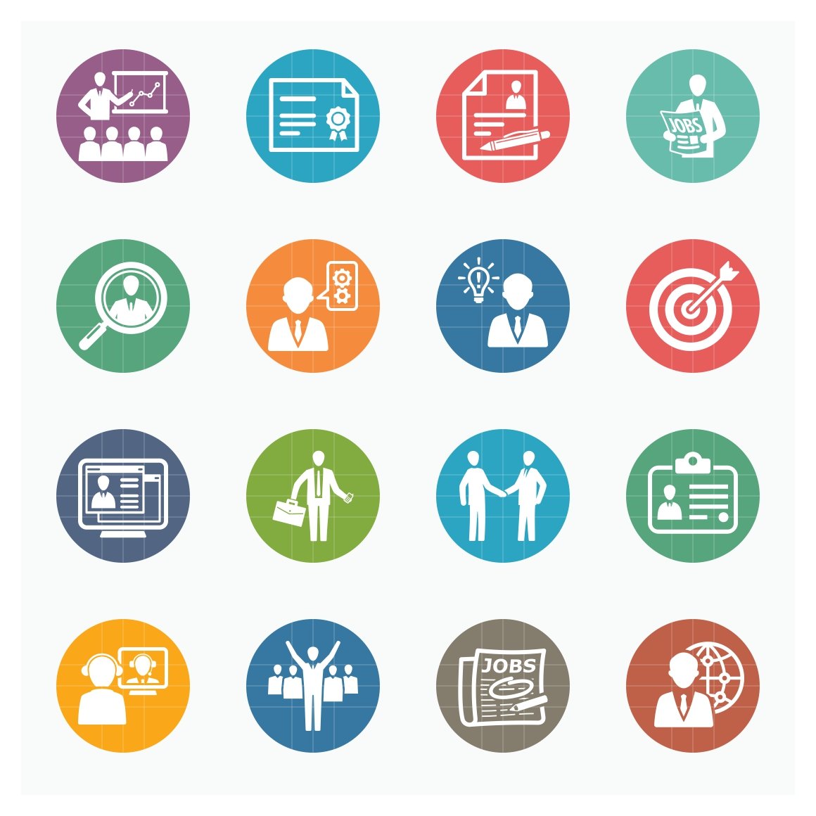 employment business icons dot series 373