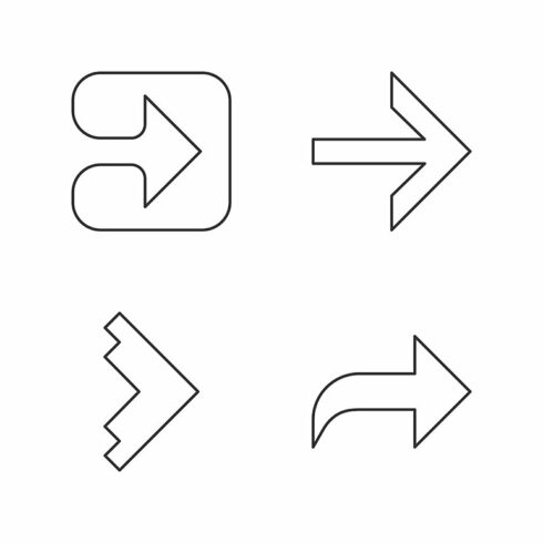 Arrow types linear icons set cover image.
