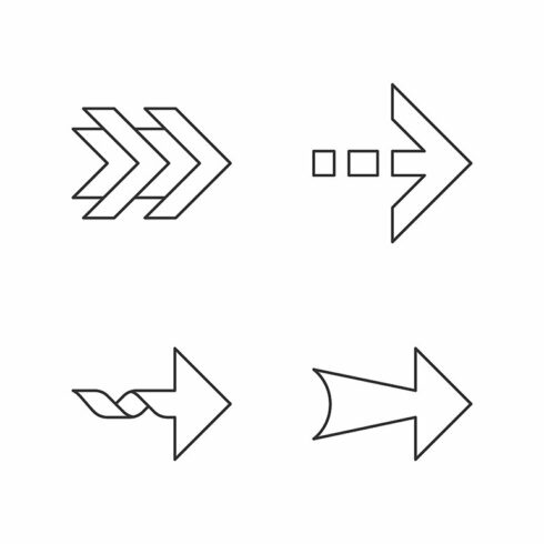 Arrows linear icons set cover image.