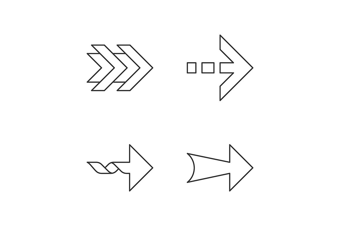 Arrows linear icons set cover image.