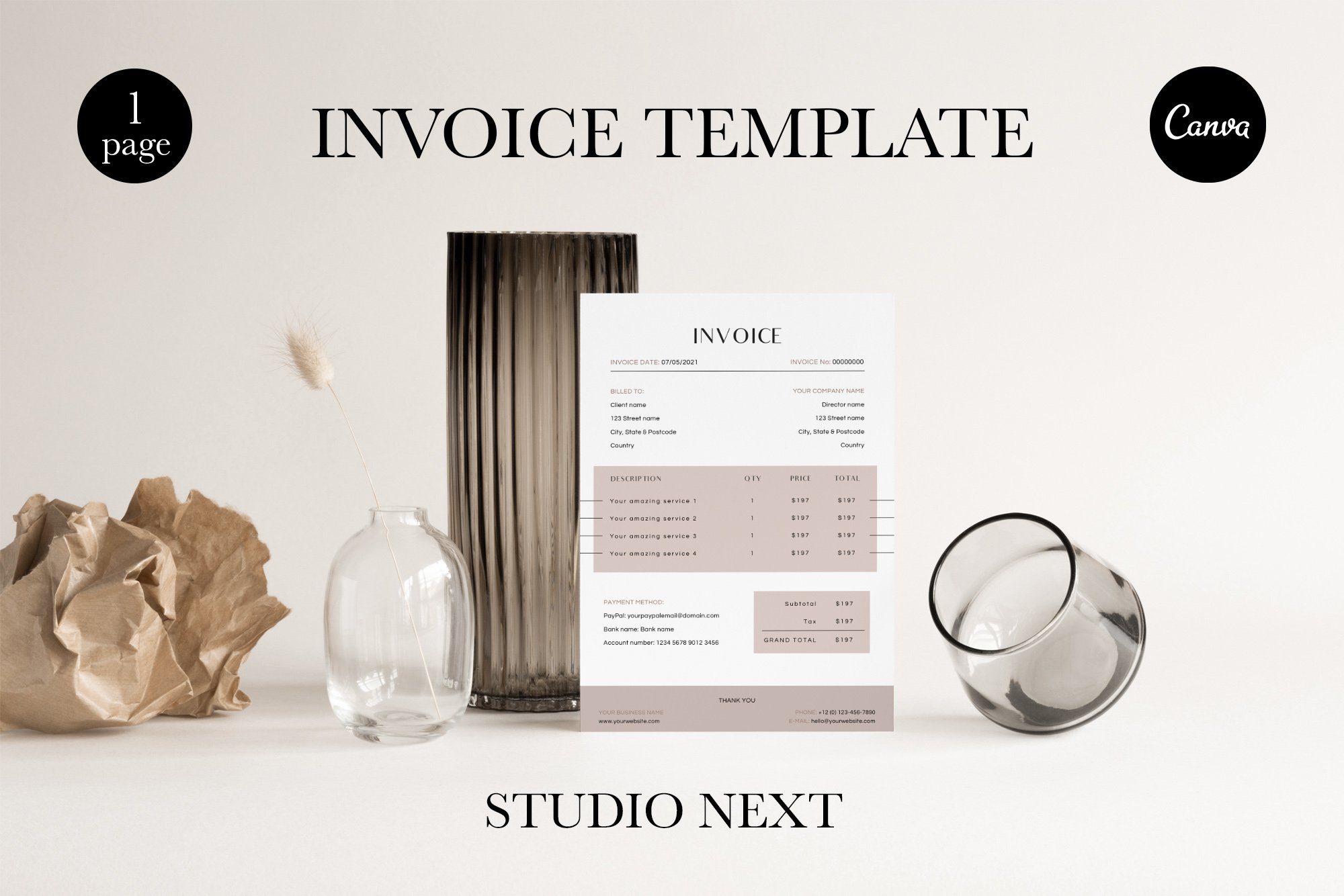 Invoice Canva Template | MADISON cover image.