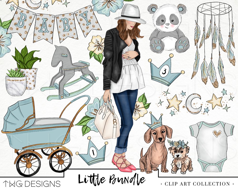 Baby Boy Nursery Clip Art cover image.
