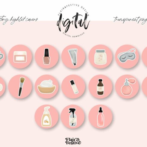 Essential Beauty Clipart Icons cover image.