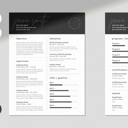 Minimal Resume/CV Template cover image.
