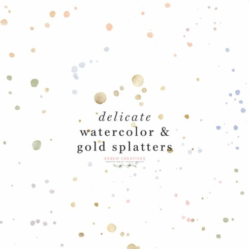 Gold Watercolor Paint Splatters PNG cover image.