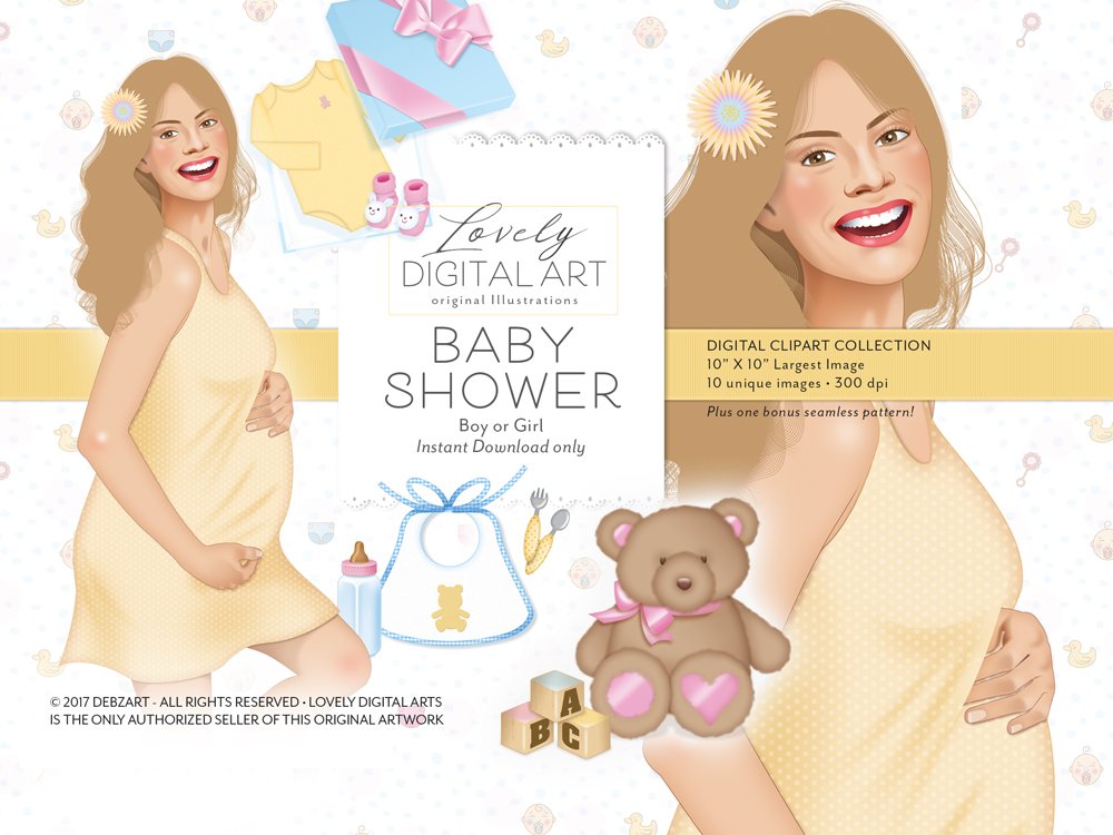 Baby Shower Digital Clip Art cover image.