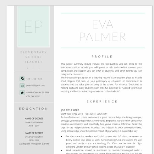 Resume Template for Word / CV cover image.