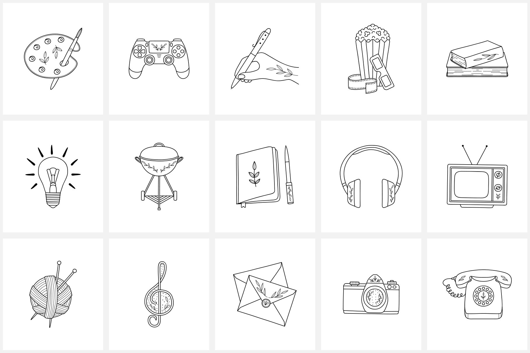 everyday planner line icons preview 1 5 715