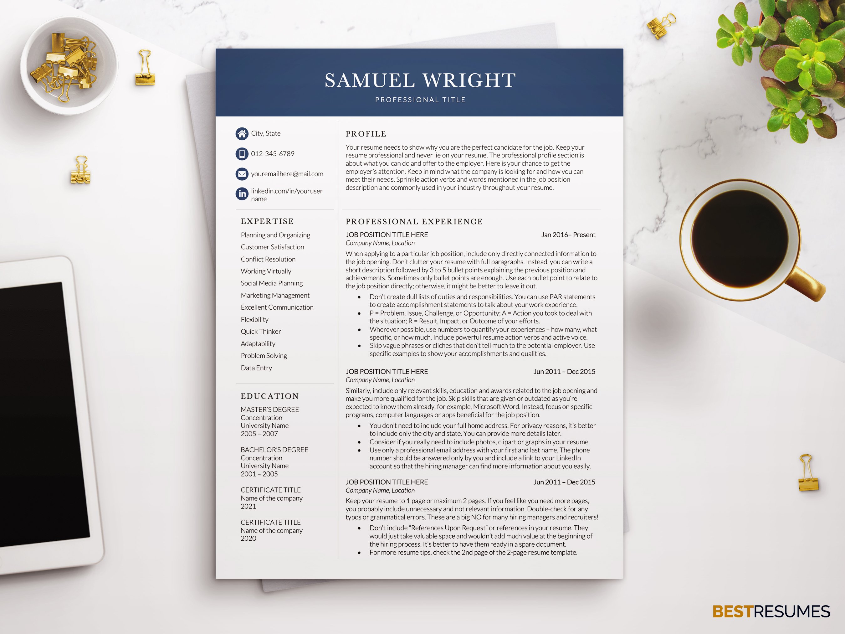 Executive Resume Template for Word cover image.