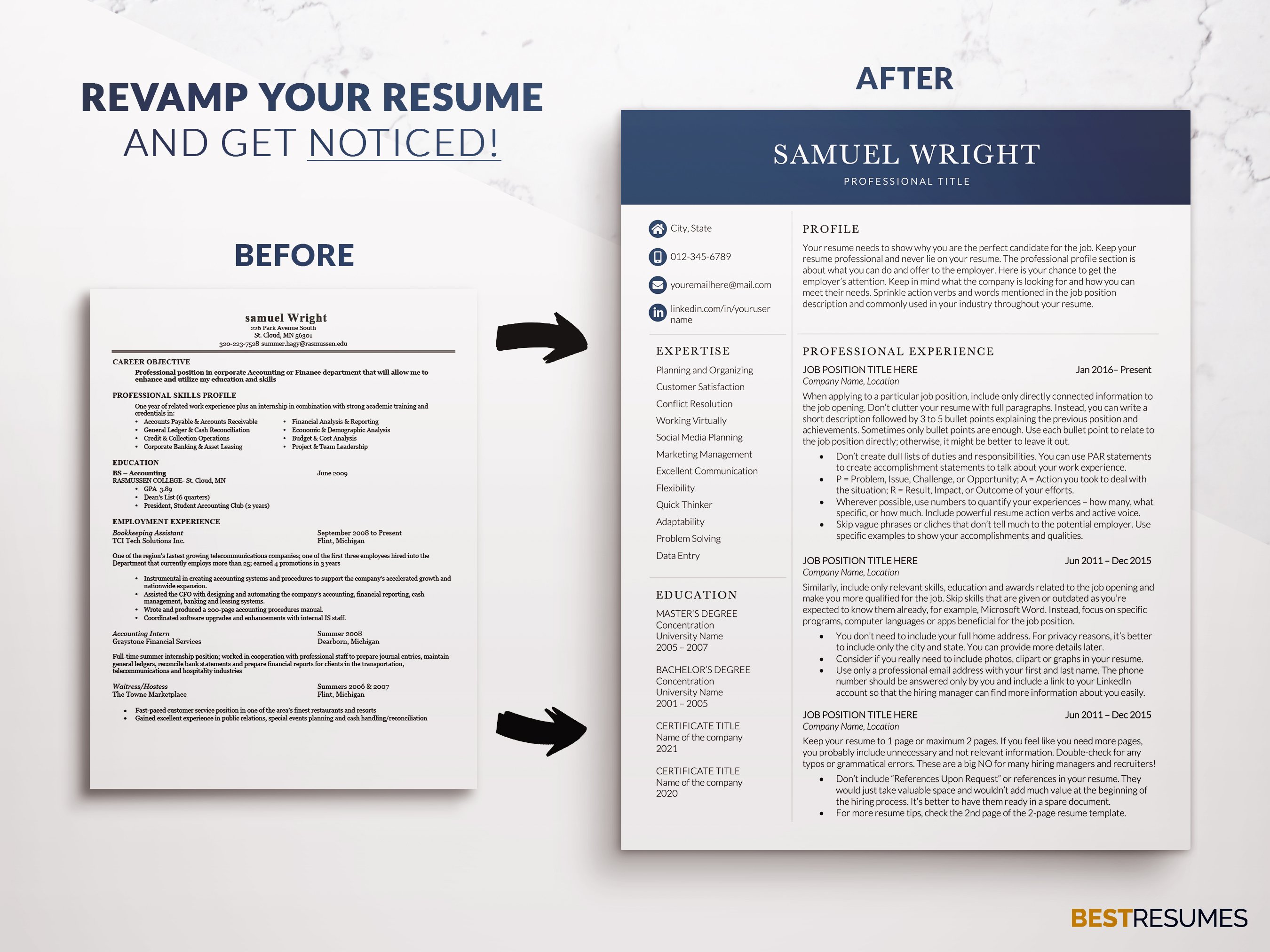 executive resume template revamp your resume samuel wright 124