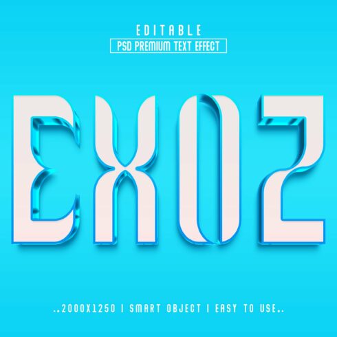 Blue and white font that reads exo2.