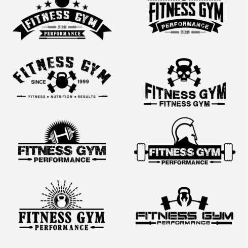 FITNESS GYM- BADGES AND LOGOS VOL 1 cover image.