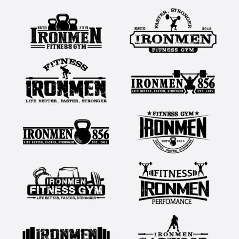 FITNESS GYM- BADGES AND LOGOS VOL4 cover image.