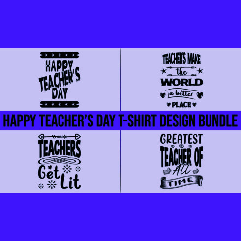 Happy Teacher's Day T-shirt Design Bundle cover image.