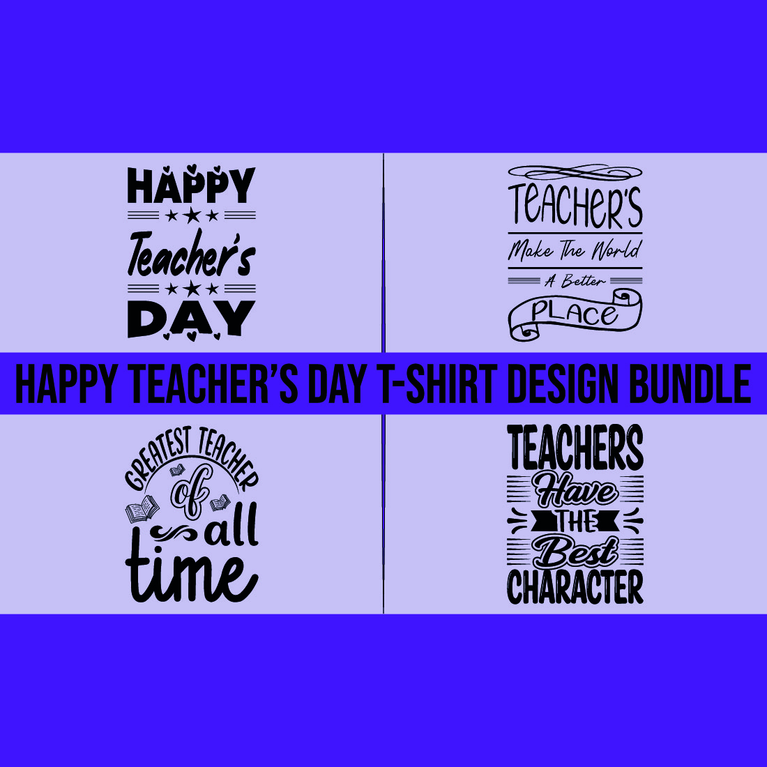 Happy Teacher's Day T-shirt Design Bundle cover image.