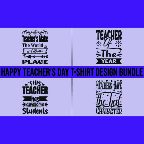 Happy Teacher's Day T-shirt Design Bundle cover image.