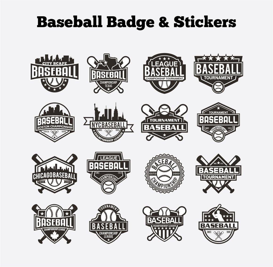 Baseball Badge & Stickers Vol3 cover image.