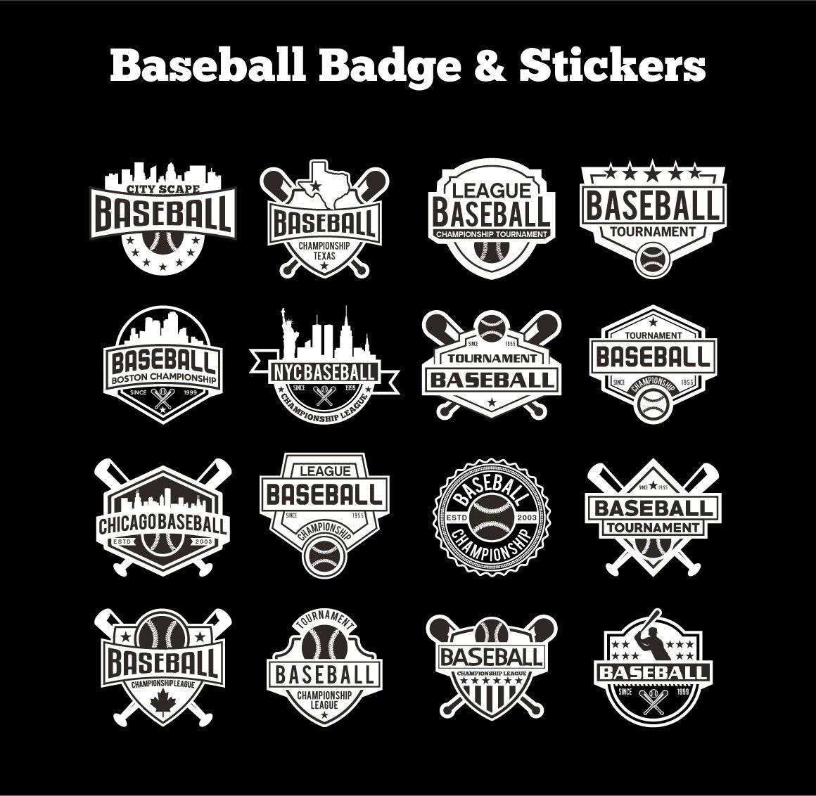 Baseball Badge & Stickers Vol3 preview image.