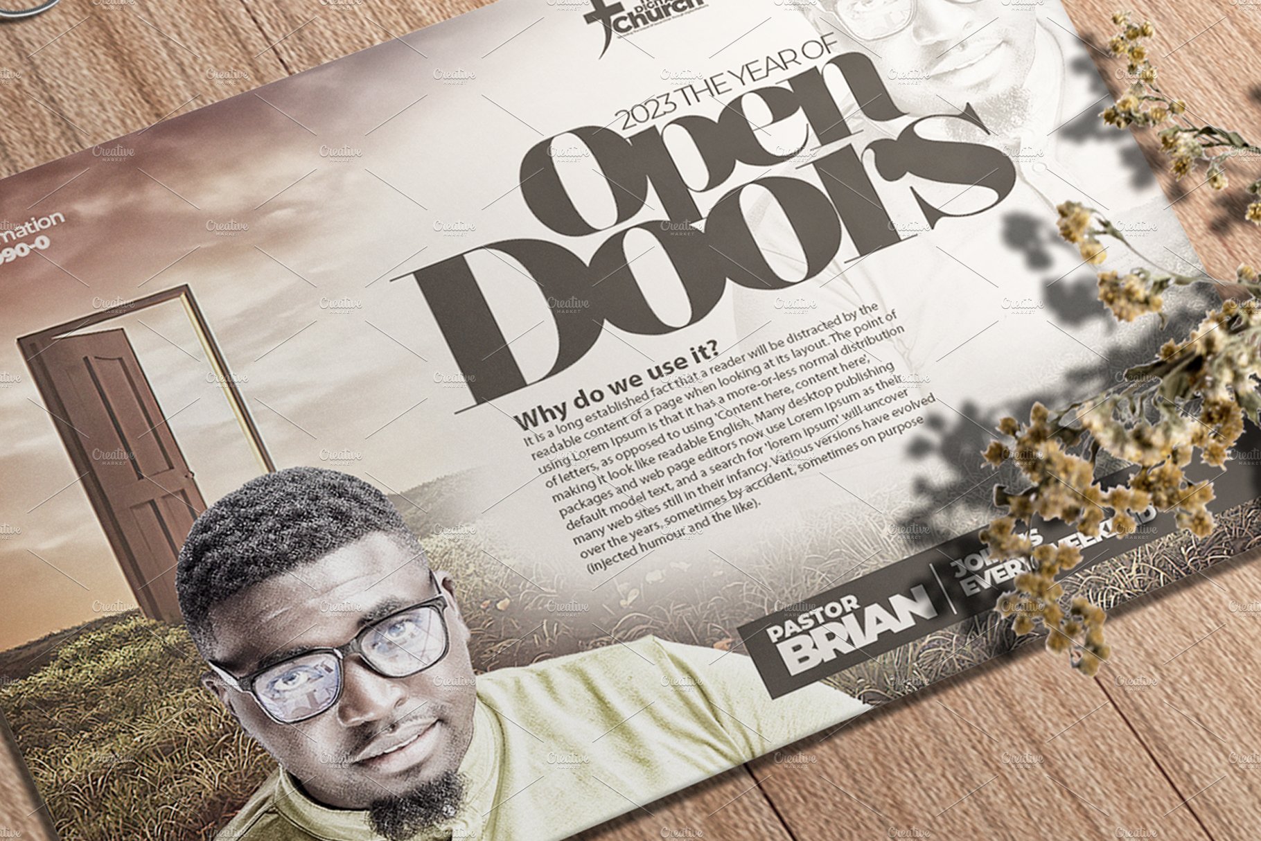 Facebook church flyer template cover image.