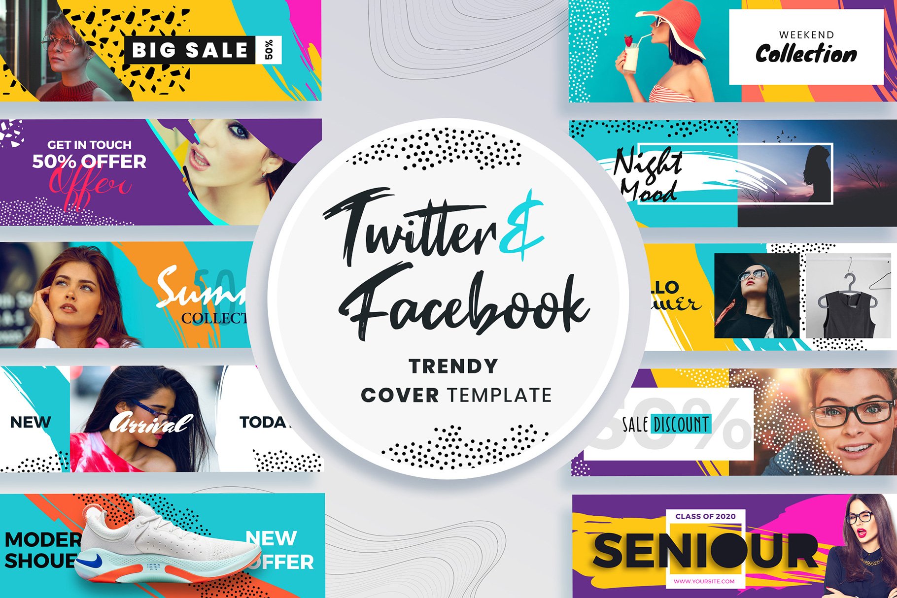 Facebook & Twitter Cover Templates cover image.