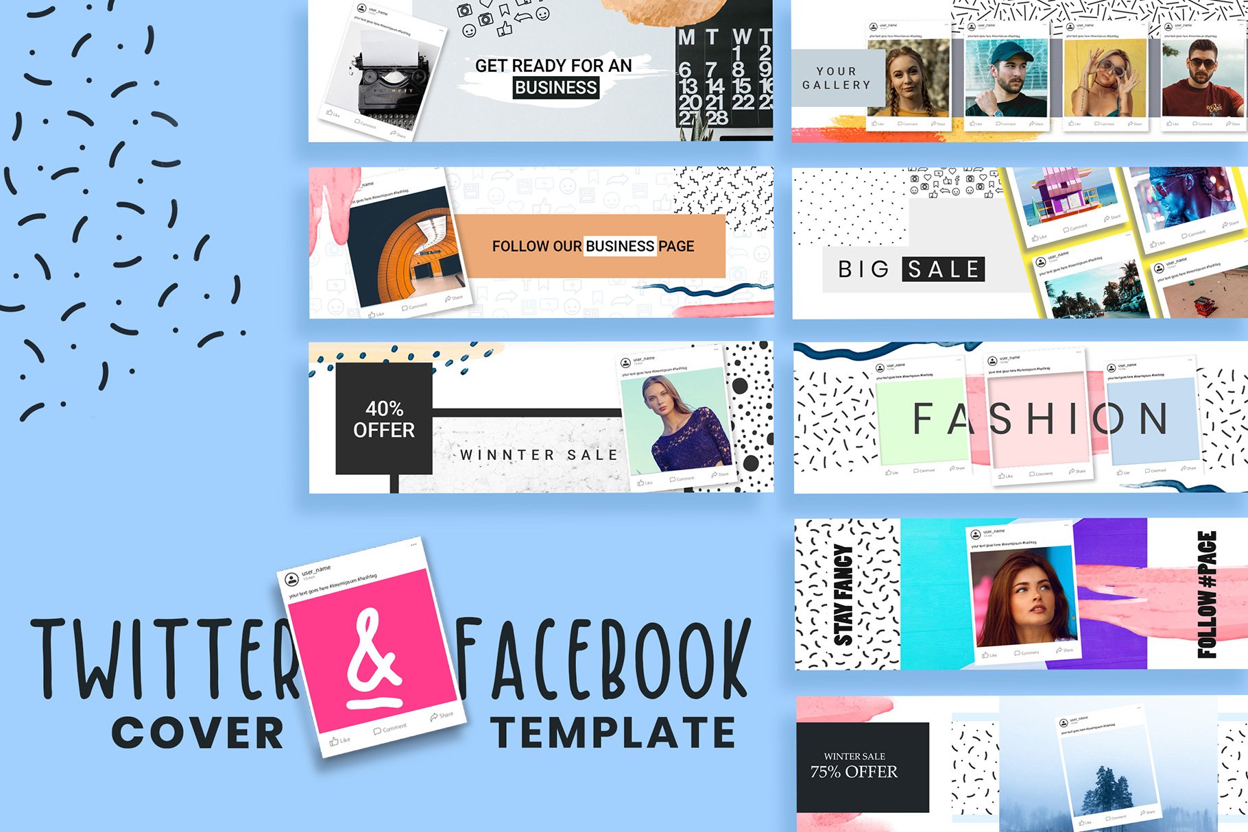 Facebook & Twitter Cover Templates cover image.