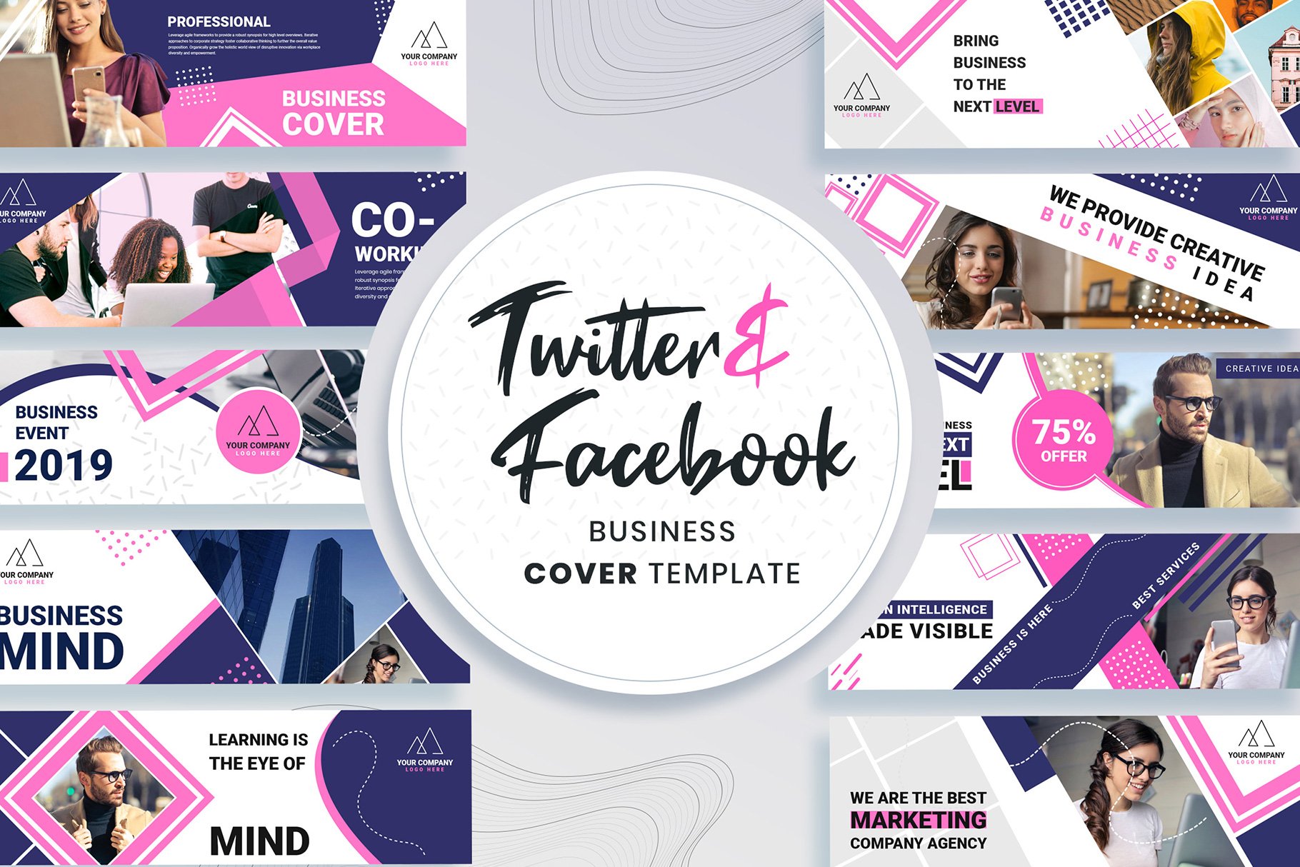 Facebook & Twitter Cover Templates cover image.