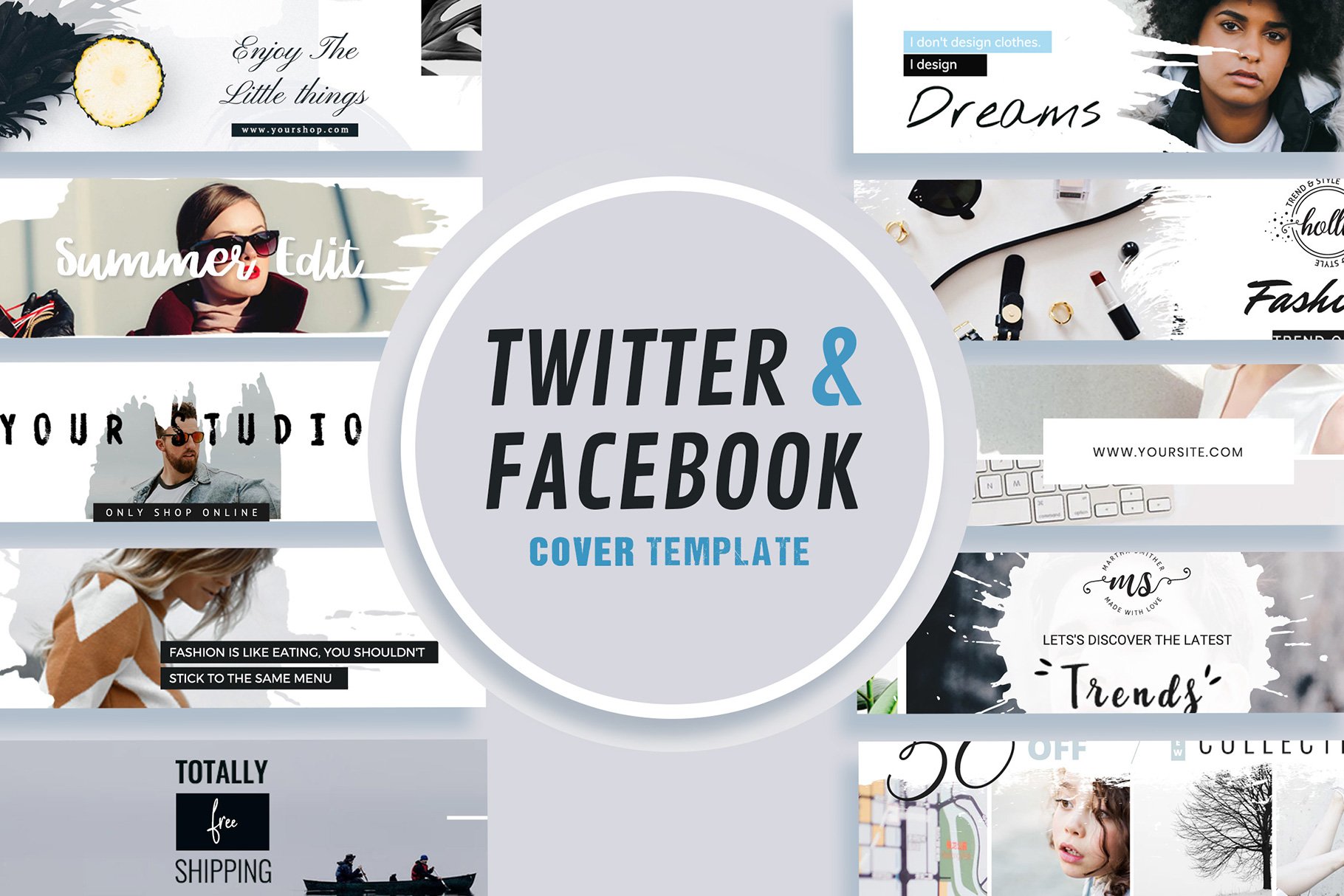 Facebook & Twitter Cover Templates cover image.