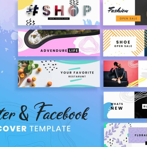 Facebook & Twitter Cover Templates cover image.