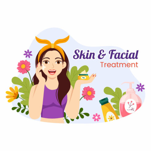 12 Facial and Skin Treatment Illustration cover image.