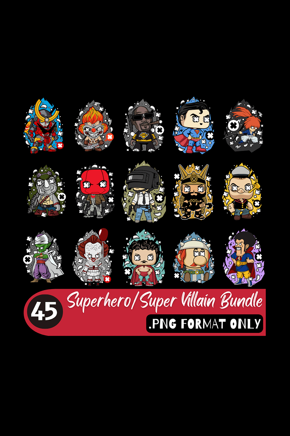 Super Heros/Villans Bundle at 10$ pinterest preview image.