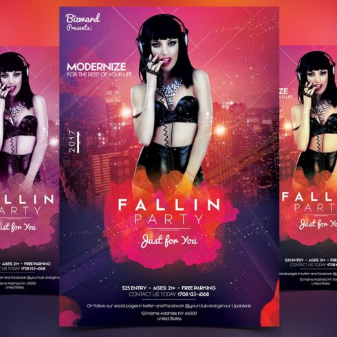 Fallin Party - PSD Flyer Template cover image.