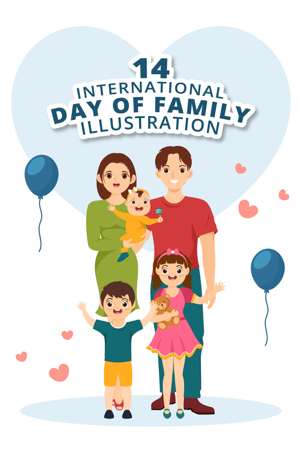 14 International Day of Family Illustration pinterest preview image.