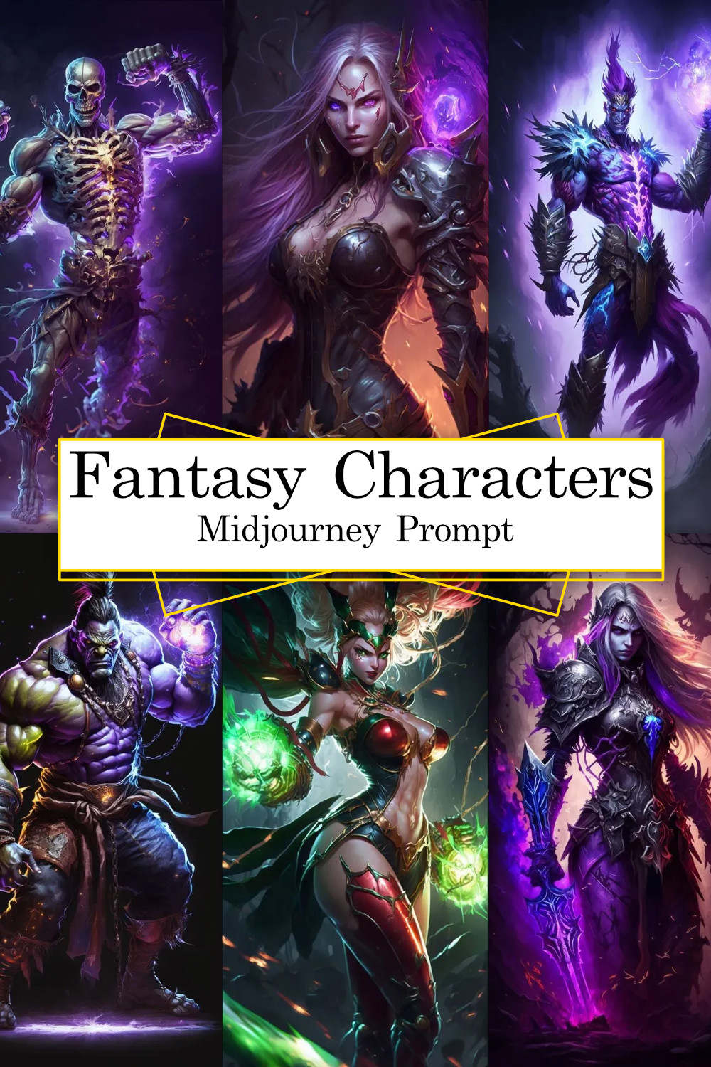 Badass Fantasy Character Designer Midjourney Prompt pinterest preview image.