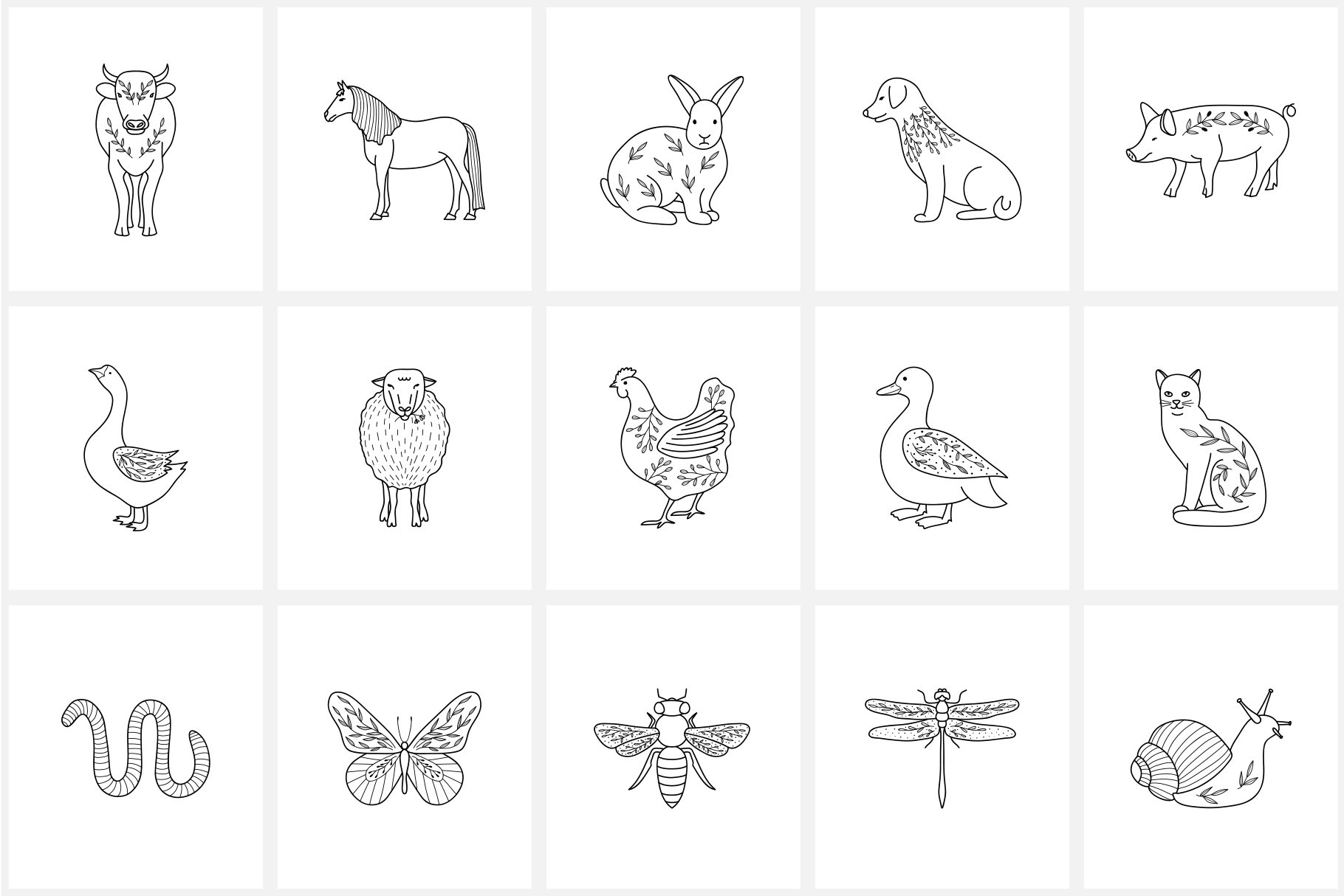 farm gardening icons preview simple 3 630