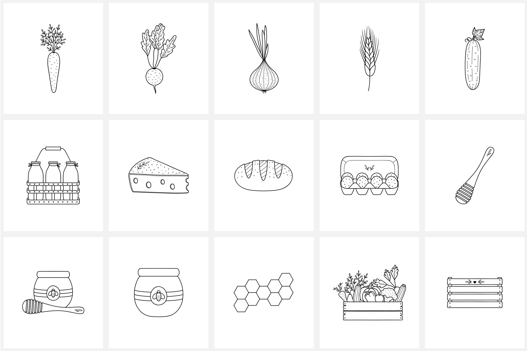 farm gardening icons preview simple 5 337