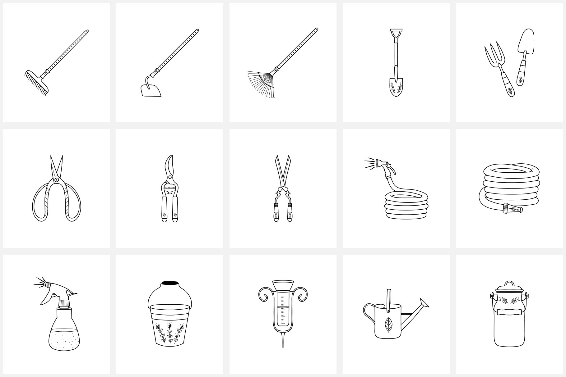 farm gardening icons preview simple 7 235